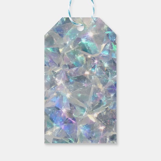 Kwarts kristal Sparkly Patroon Cadeaulabel (Achterkant)