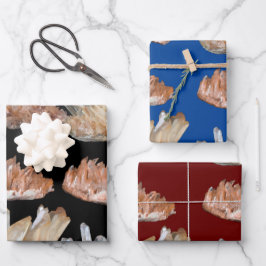 Kwarts kristallen gemstone rocstone geology afbeel inpakpapier vel