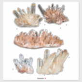 Kwarts kristallen gemstone rocstone geology afbeel sticker (Vel)