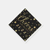 Kwarts nieuwjaarsfeest Napkins/Black Servet (Hoek)