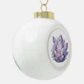 kwartscluster van pastel keramische bal ornament (Links)