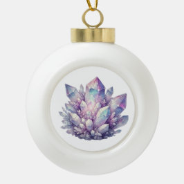 kwartscluster van pastel keramische bal ornament
