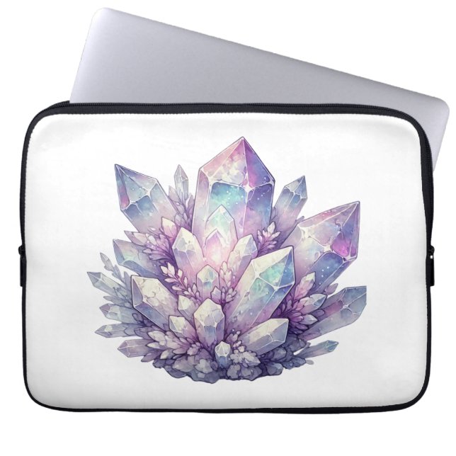 kwartscluster van pastel laptop sleeve (Voorkant)