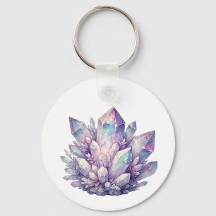 kwartscluster van pastel sleutelhanger