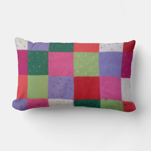 kwartsjes voor katoendeeg van kleurrijk breiwerk kussen (Voorkant)