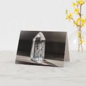 kwartskristal wenskaart kaart (Gele Bloem)