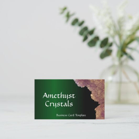 Kwartz Amethyst Crystals Visitekaartje (Staand voorkant)