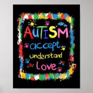 Kwast Autisme Bewustzijn Aanvaard Begrijp Liefde Poster