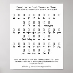 Kwast Letter Teken Karakterblad Swashes Poster