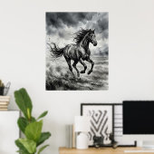 Kwast Paard Storm Poster (Thuiskantoor)