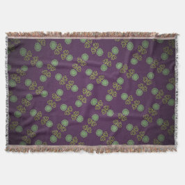 Kwastdeken met bloem op paars deken