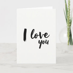 Kwasten Schrift Ik Hou Van Jou Kaart