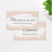 Kwaststreek & Blush Roze met Script, Drinkkaarten Visitekaartjes (Bureau)