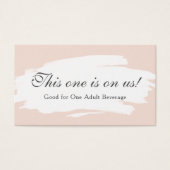 Kwaststreek & Blush Roze met Script, Drinkkaarten Visitekaartjes (Voorkant)