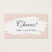 Kwaststreek & Blush Roze met Script, Drinkkaarten Visitekaartjes (Achterkant)