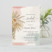 Kwaststreek, Boho Bloemen Bruiloftsborrel  Kaart (Staand voorkant)