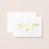 Kwaststreek Goud Folie BEDANKT Bruiloft | FOTO Folie Kaarten (Voorkant met envelop)