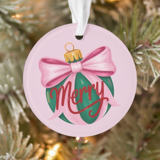 Kwaststreek Ornament Preppy Kerstmis Coquette Kers (Boom)