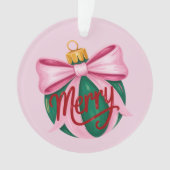 Kwaststreek Ornament Preppy Kerstmis Coquette Kers (voorkant)