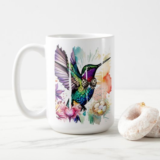 Kwaststreek Vogel Kunst Koffiemok (Met donut)