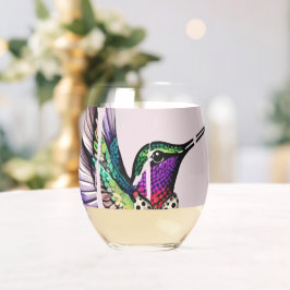 Kwaststreek Vogel Kunst Wijnglas Zonder Voet