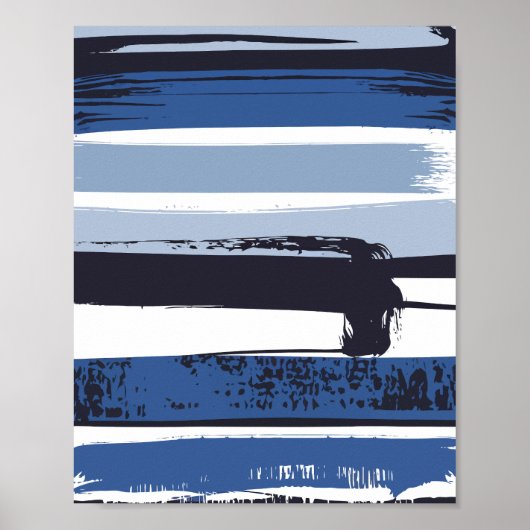 Kwaststreep Strepen Abstractie Poster (Voorkant)