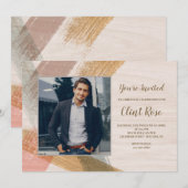 Kwaststreken Foto Verjaardagsfeest Uitnodiging (Voorkant / Achterkant)