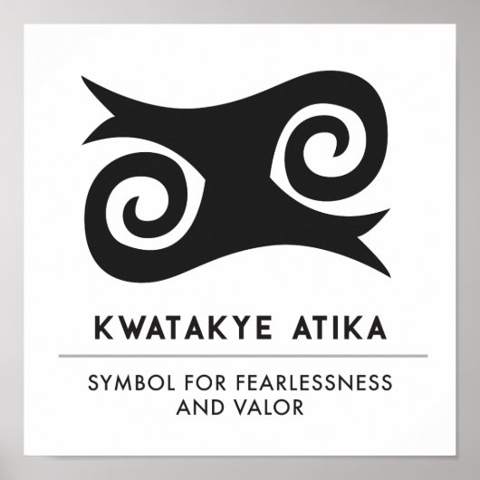 KWATAKYE ATIKO-symbool van Brakheid en Zwelijkheid Poster (Voorkant)