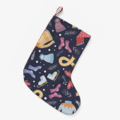 Kwaze winterdingen op een blauwe achtergrond. Knet Kleine Kerstsok (Voorkant (Hangend))