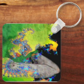 KWEEFSELS, groen geel zwart Sleutelhanger (Achterkant)