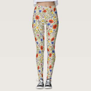 Kweek bloemen in delicate wilde bloemenweide leggings