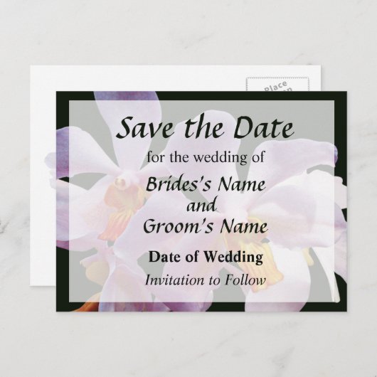 Kweek Delicate Roze Orchideeën Aankondigingskaart (Voorkant / Achterkant)