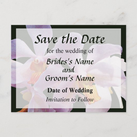 Kweek Delicate Roze Orchideeën Aankondigingskaart (Voorkant)