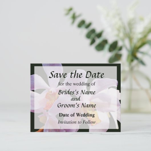 Kweek Delicate Roze Orchideeën Aankondigingskaart (Staand voorkant)