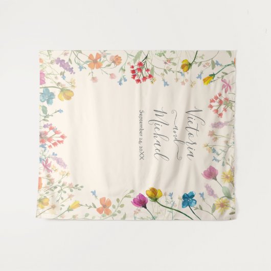 Kweek delicate wilde bloemen voor een bruiloft wandkleed (Voorkant (horizontaal))