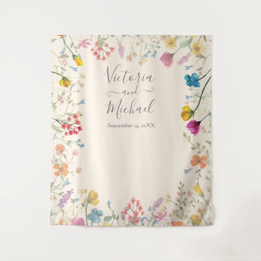 Kweek delicate wilde bloemen voor een bruiloft wandkleed (Voorkant)