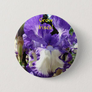Kweek Irissen! Knop Paarse Iris Bloem knoppen Ronde Button 5,7 Cm