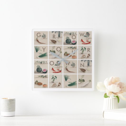 Kweek je eigen keuken vierkante klok (Huis)