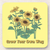Kweek je eigen weg zonnebloemen bier onderzetter (Voorkant)