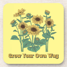 Kweek je eigen weg zonnebloemen bier onderzetter