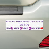 Kweek of koop alsjeblieft niet bumpersticker (Op auto)
