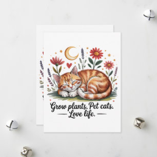 Kweek Planten Aai Katten Houd Van Leven Schattig T Feestdagenkaart