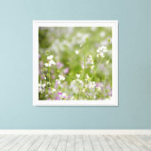 Kweekbare wilde bloemen, wit & lavendel door Sidha Canvas Afdruk (Insitu (Houten vloer))