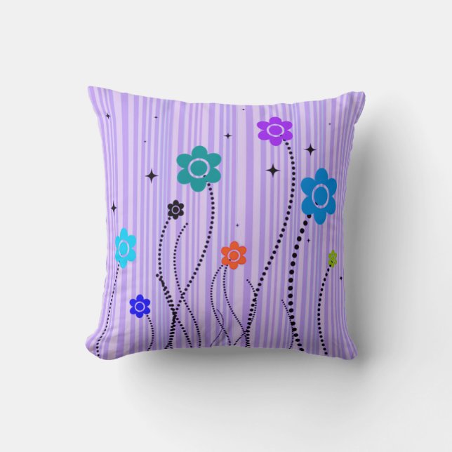 Kweekbloemen (lavender) kussen (Voorkant)
