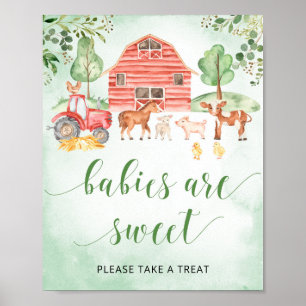 Kweekdieren baby's zijn een zoet teken voor baby s poster