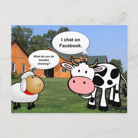 Kweekdieren schattige cartoon grappige facebook ch briefkaart (Voorkant)