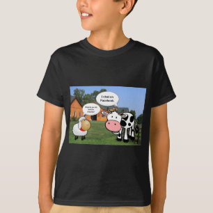 Kweekdieren schattige cartoon grappige facebook ch t-shirt