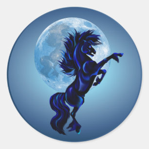 Kweekhengst en Blue Moon-Sticker Ronde Sticker