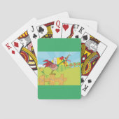 kweekrooster op een Boerderij die kaarten afspeelt (Achterkant)