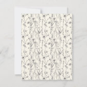 Kweekse bruiloft met tere wilde bloemen save the date (Achterkant)